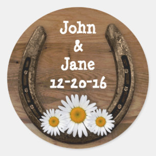 Adesivo Vinheta de Casamento em Ferradura