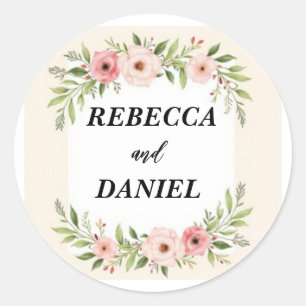 Adesivo Vinheta de Casamento Eucalyptus Personalizada -