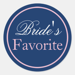 Adesivo Vinheta de Casamento "Favorito da Noiva" Rosa/Mari