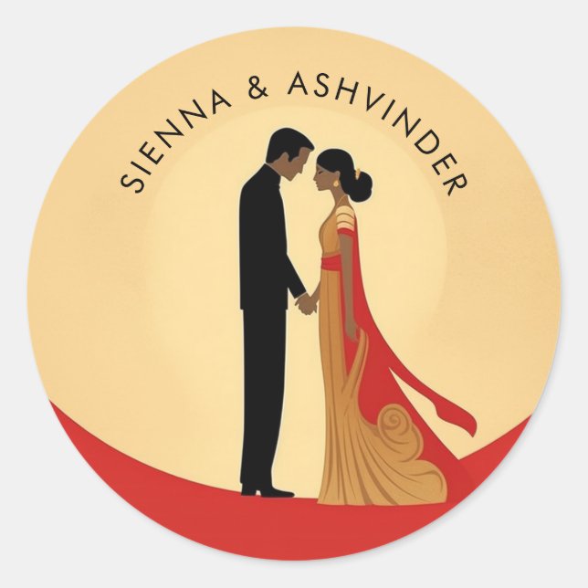 Adesivo Vinheta de Casamento Indiana (Frente)