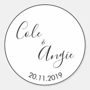 Adesivo Vinheta de Casamento Minimalista com Limite de Lin