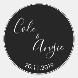 Adesivo Vinheta de Casamento Minimalista com Limite de Lin