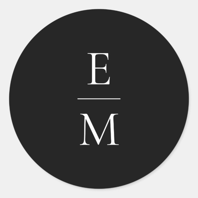 Adesivo Vinheta de Casamento Minimalista Monograma (Frente)