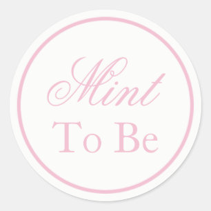 Adesivo Vinheta de Casamento "Mint to Be" - Cor-de-rosa