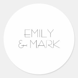 Adesivo Vinheta de Casamento Monocromático Mínimo EMILY Mo