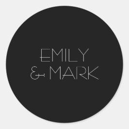 Adesivo Vinheta de Casamento Monocromático Mínimo EMILY Mo