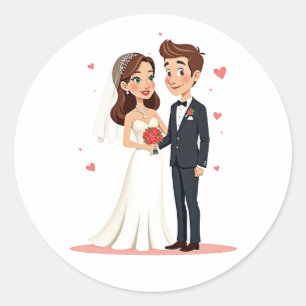 Adesivo Vinheta de casamento noiva e noiva