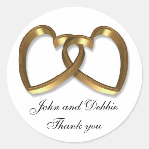 Adesivo Vinheta de casamento para Obrigado favorece coraçõ