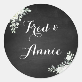 Adesivo Vinheta de Casamento Preto e Branco