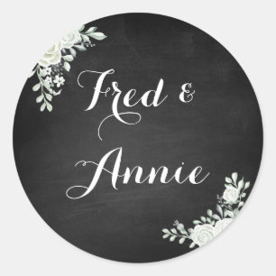 Adesivo Vinheta de Casamento Preto e Branco