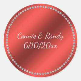 Adesivo Vinheta de Casamento Red Faux Foil
