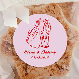 Adesivo Vinheta de Casamento Redesenhada à Mão Branca