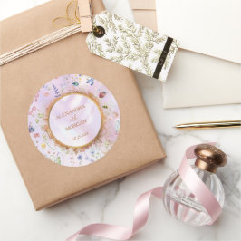 Adesivo Vinheta de Casamento Rosa de Flor Selvagem Branca