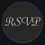 Adesivo Vinheta de Casamento RSVP - Preto com Letras Branc<br><div class="desc">Vinheta de Casamento RSVP - Preto com Letras Brancas</div>