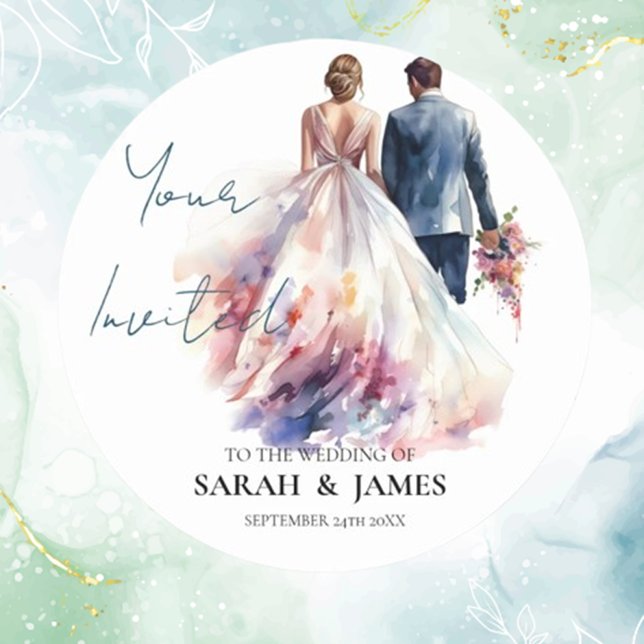 Adesivo Vinheta de Casamento Rustic Rosa floral (Add a heartfelt touch to your special day with our Rustic Rose floral wedding sticker )