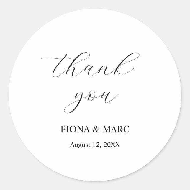 Adesivo Vinheta de casamento simples e elegante (Frente)