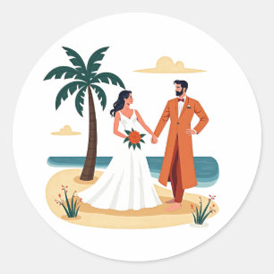 Adesivo Vinheta de Casamento Tropical