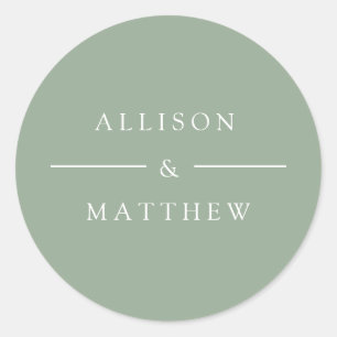 Adesivo vinheta de casamento verde elegante de verão