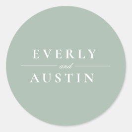 Adesivo Vinheta de Casamento Verde Escovado