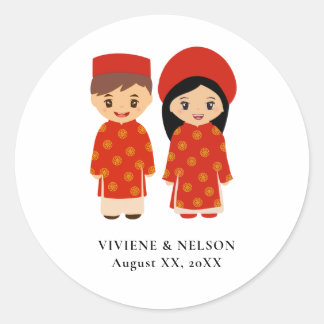 Adesivo Vinheta de Casamento Vietnamita - Nicole