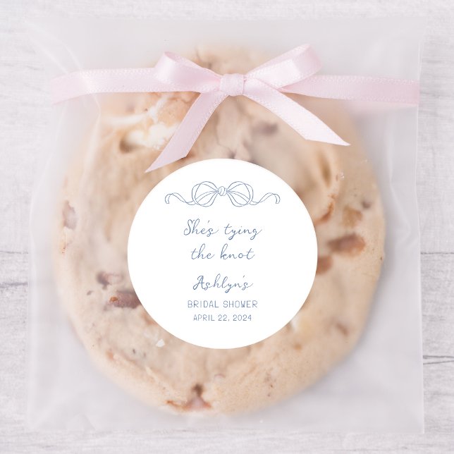 Adesivo Vinheta de Casando com Traços de Mão Azul (Criador carregado)