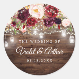 Adesivo Vinheta de Casas Rustic Burgundy