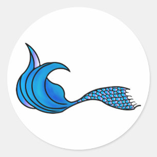 Adesivo Vinheta de cauda de sereia azul