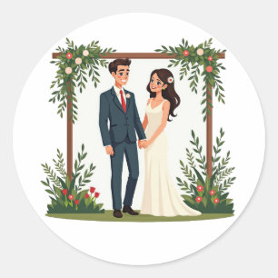 Adesivo Vinheta de Celebração de Casamento