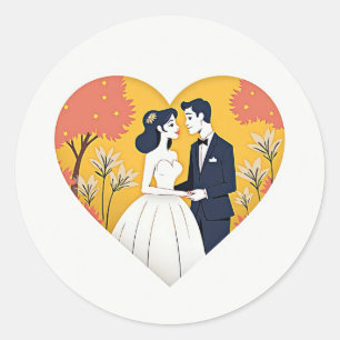 Adesivo Vinheta de Cena de Casamento Encantadora
