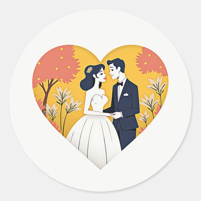 Adesivo Vinheta de Cena de Casamento Encantadora (Frente)