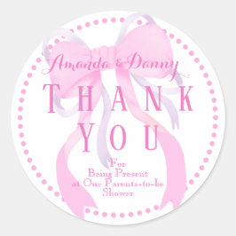 Adesivo Vinheta de Chá de fraldas de Fita Rosa