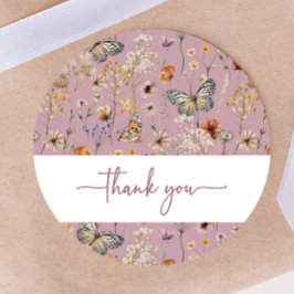 Adesivo Vinheta de Chá de fraldas de flor selvagem rosa