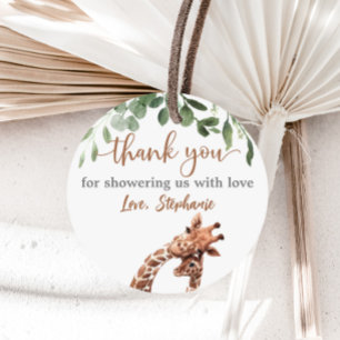 Adesivo Vinheta de chá de fraldas Giraffe