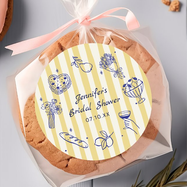 Adesivo Vinheta de Chá de panela de Limão Desenhada à Mão  (Criador carregado)