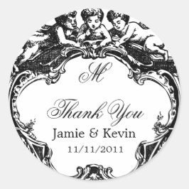 Adesivo Vinheta de Cherub Monograma Personalizável Clássic