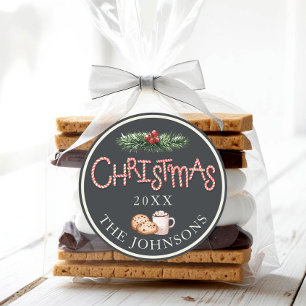 Adesivo Vinheta de chocolate quente de chocolate de Natal