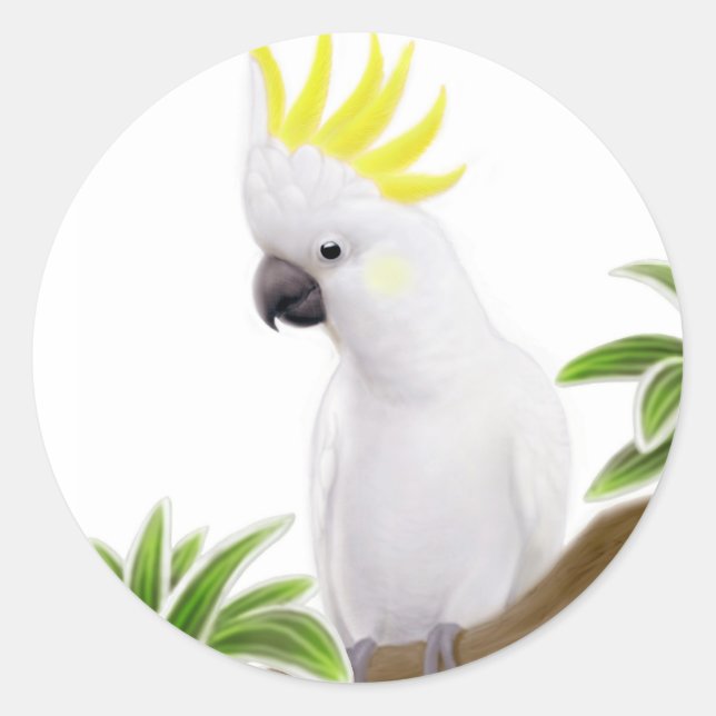 Adesivo Vinheta de Cockatoo Penteado (Frente)