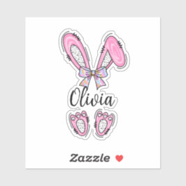 Adesivo Vinheta de Coelhinho de Páscoa Personalizada