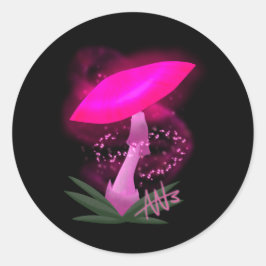 Adesivo Vinheta de Cogumelo Rosa bonito
