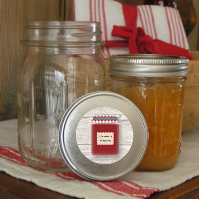 Adesivo Vinheta de Conservas de Morango (Criador carregado)