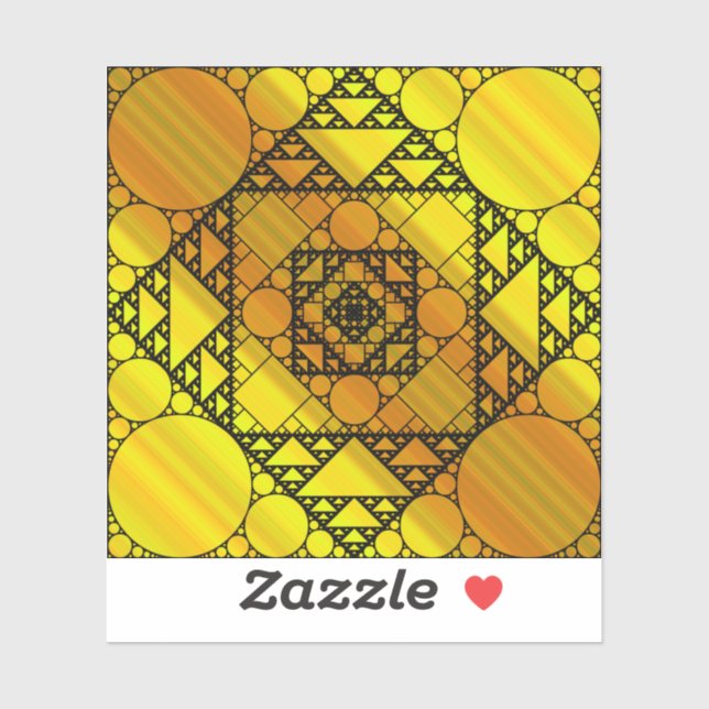 Adesivo Vinheta de contorno de geometria frontal (Folha)