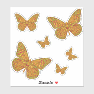 Adesivo Vinheta de Contorno de Monarca Indiana