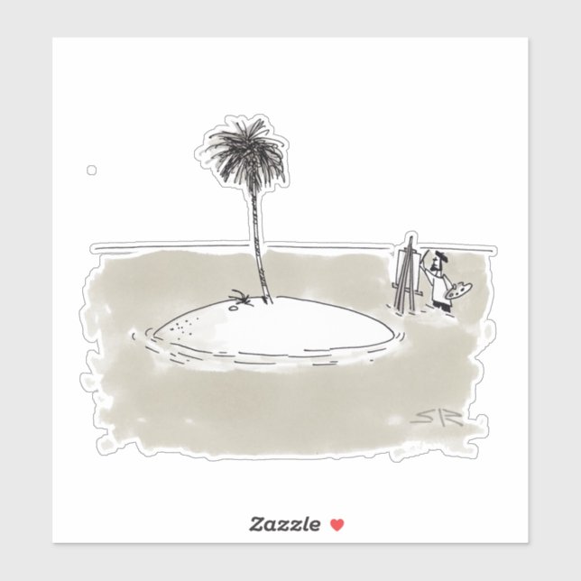 Adesivo Vinheta de contorno de Painter Maroindicada (Folha)