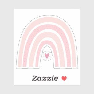 Adesivo Vinheta de Contorno do Arco-Íris Rosa-Boho