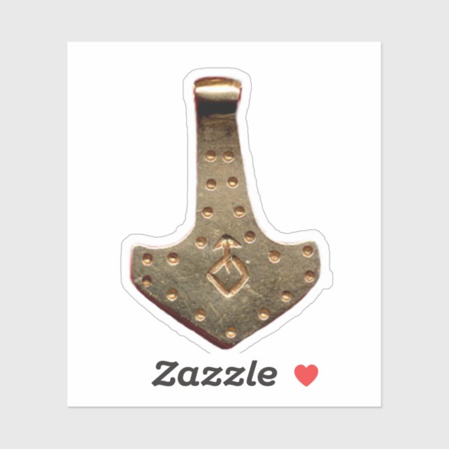 Adesivo Vinheta de contorno do martelo Dourado Thor (Folha)