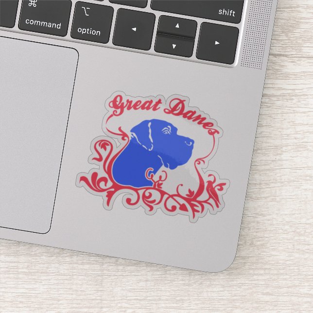 Adesivo Vinheta de contorno engraçada, Grande Dane (Detalhe)