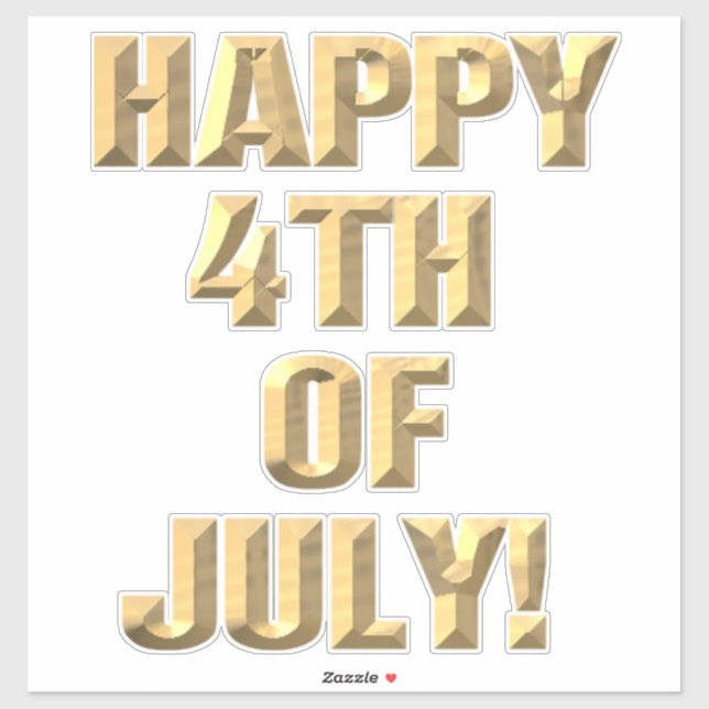 Adesivo Vinheta de contorno feliz em 4 de julho (Folha)