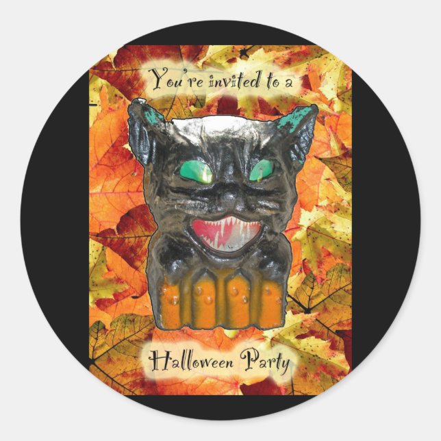 Adesivo Vinheta de Convite de Festa de Halloween para Mach (Frente)