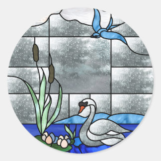 Adesivo Vinheta de Convite Swan Lake