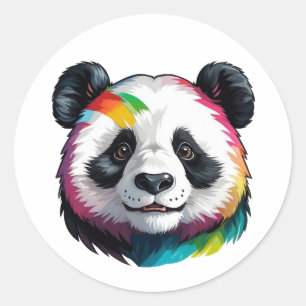 Adesivo vinheta de cor de água panda fofa